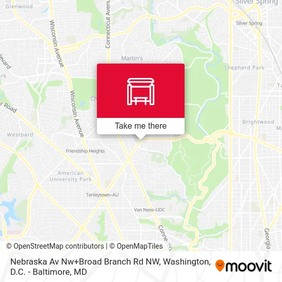 Nebraska Av Nw+Broad Branch Rd NW map