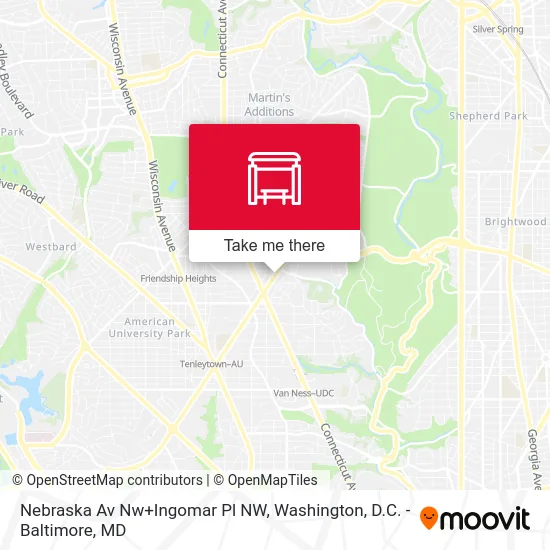 Nebraska Av Nw+Ingomar Pl NW map