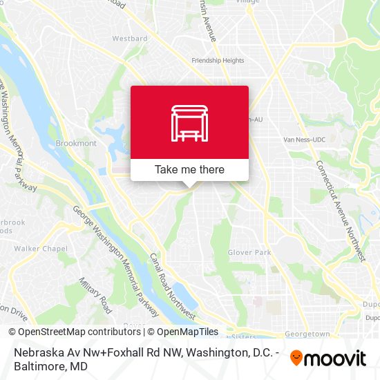 Mapa de Nebraska Av Nw+Foxhall Rd NW