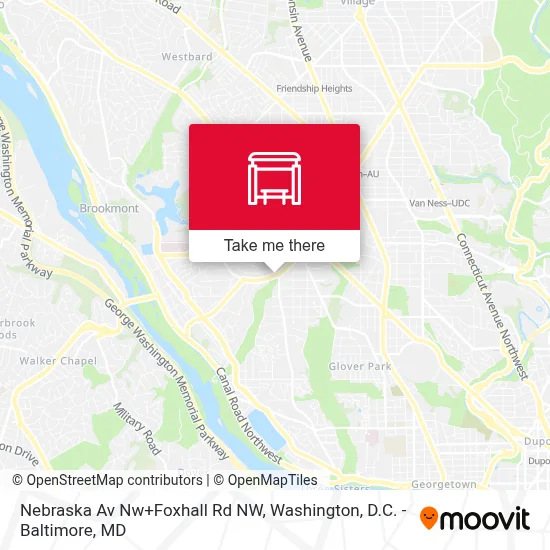 Nebraska Av Nw+Foxhall Rd NW map