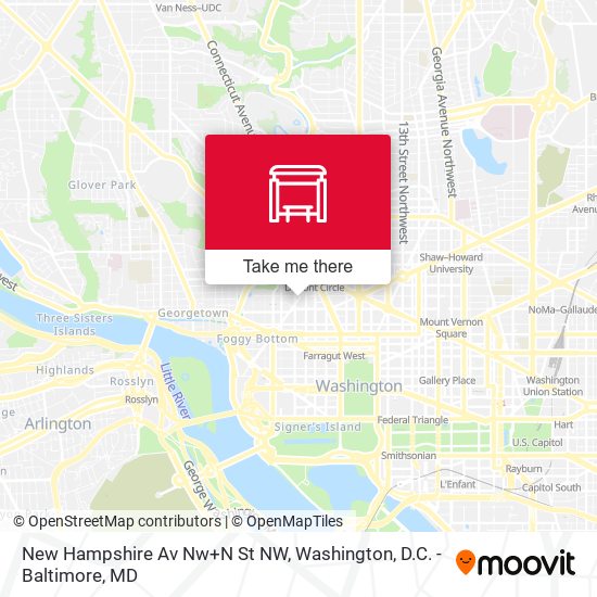 New Hampshire Av Nw+N St NW map