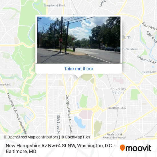 Mapa de New Hampshire Av Nw+4 St NW