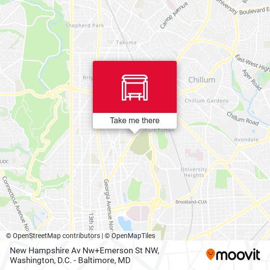Mapa de New Hampshire Av Nw+Emerson St NW
