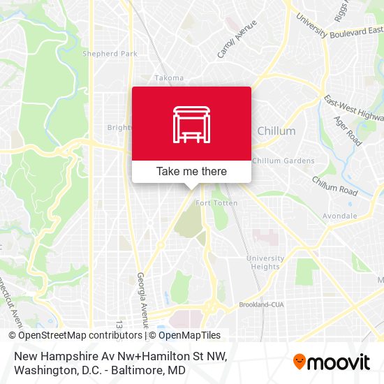 Mapa de New Hampshire Av Nw+Hamilton St NW