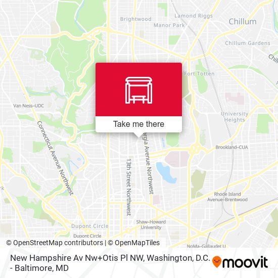New Hampshire Av Nw+Otis Pl NW map