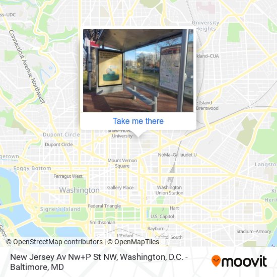 Mapa de New Jersey Av Nw+P St NW
