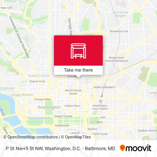 Mapa de P St Nw+5 St NW