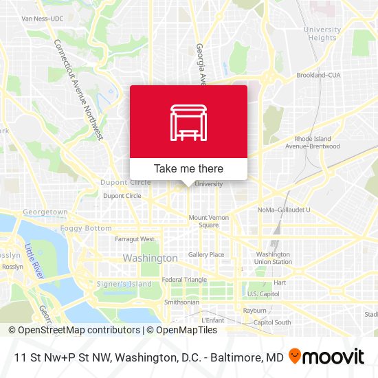 Mapa de 11 St Nw+P St NW