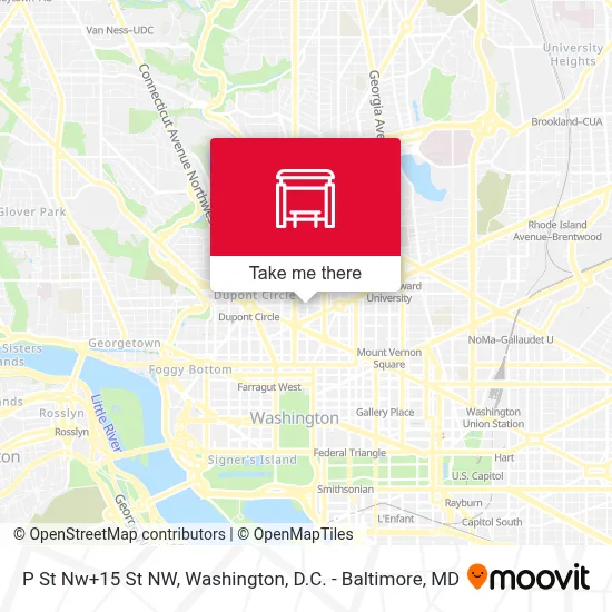 P St Nw+15 St NW map