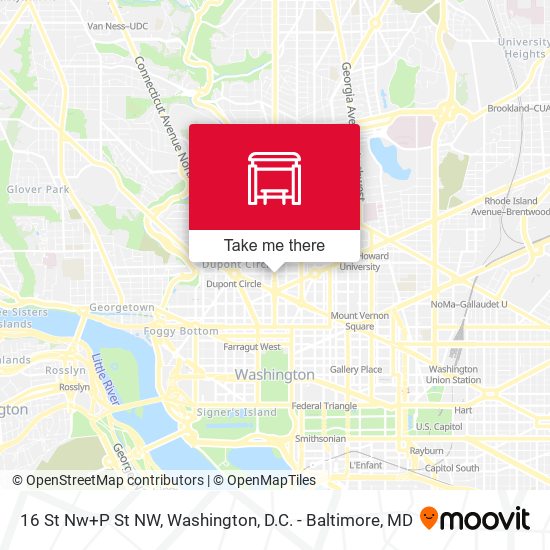 Mapa de 16 St Nw+P St NW