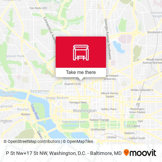 P St Nw+17 St NW map