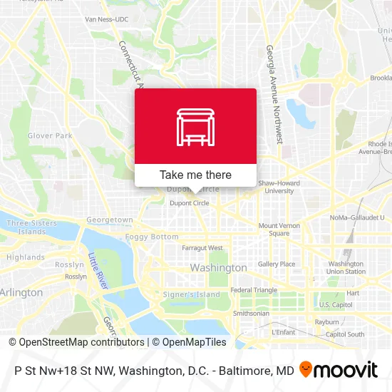 P St Nw+18 St NW map