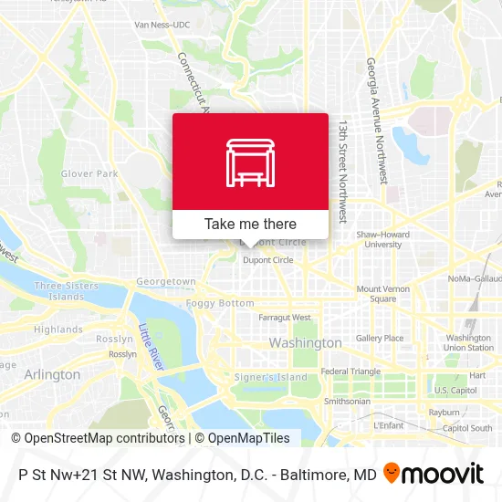 P St Nw+21 St NW map