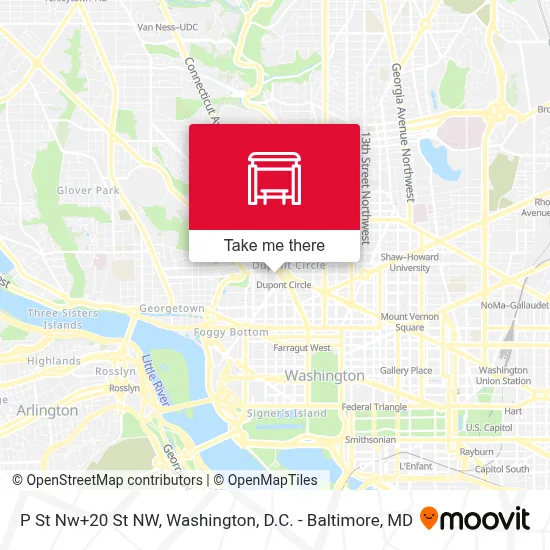 P St Nw+20 St NW map
