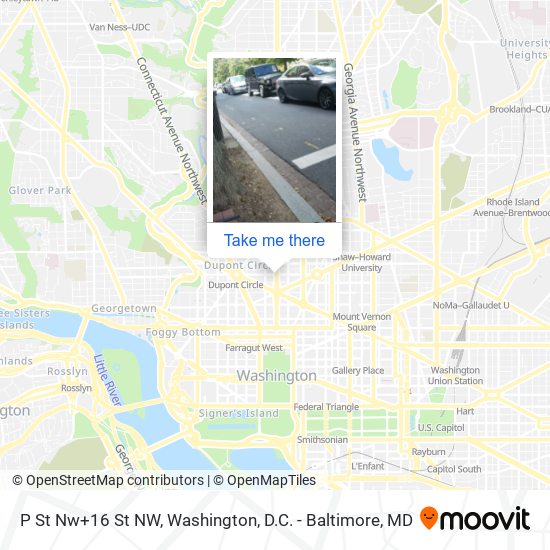 Mapa de P St Nw+16 St NW