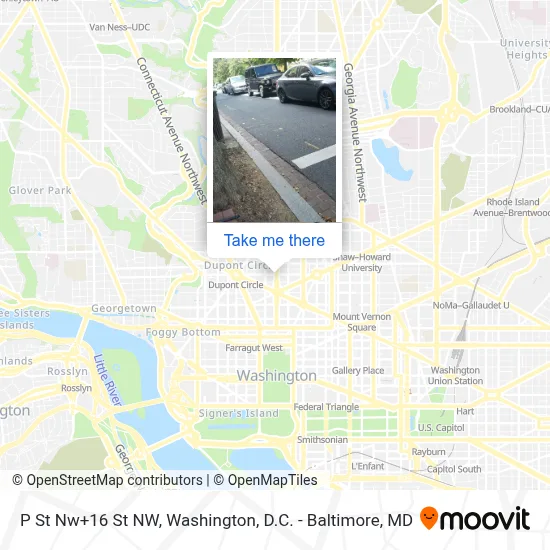 P St Nw+16 St NW map