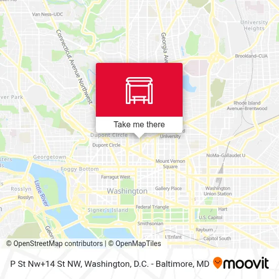 P St Nw+14 St NW map