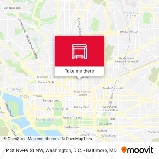 P St Nw+9 St NW map
