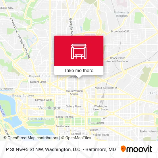 P St Nw+5 St NW map