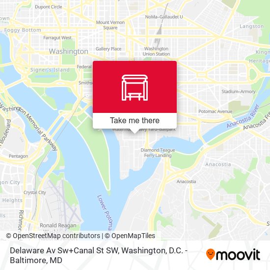 Mapa de Delaware Av Sw+Canal St SW