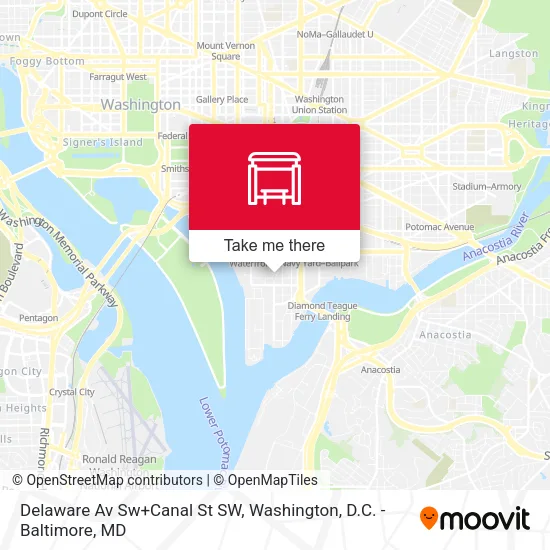 Delaware Av Sw+Canal St SW map
