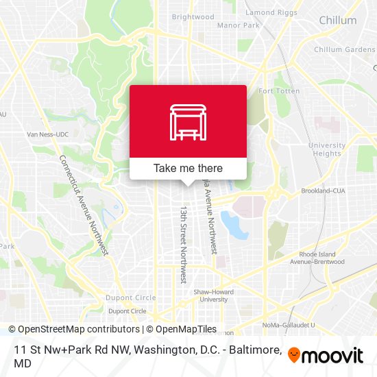 Mapa de 11 St Nw+Park Rd NW