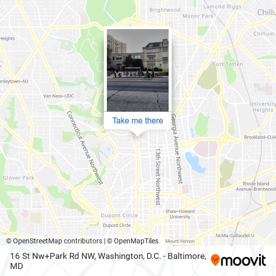 16 St Nw+Park Rd NW map