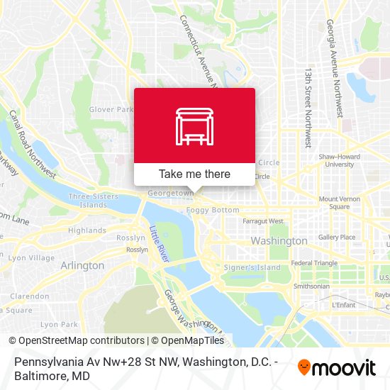 Pennsylvania Av Nw+28 St NW map