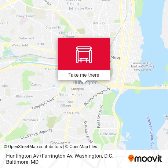 Huntington Av+Farrington Av map