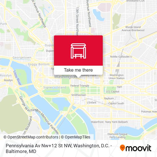 Mapa de Pennsylvania Av Nw+12 St NW