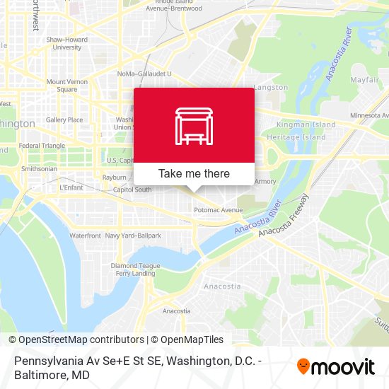 Mapa de Pennsylvania Av Se+E St SE