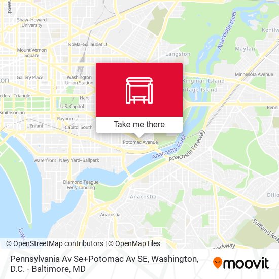 Pennsylvania Av Se+Potomac Av SE map