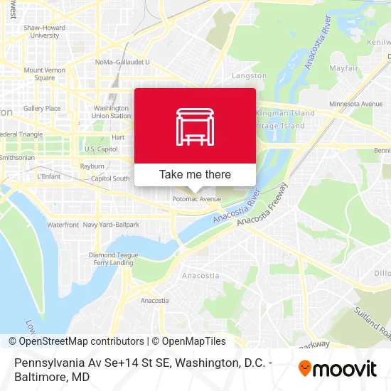 Pennsylvania Av Se+14 St SE map