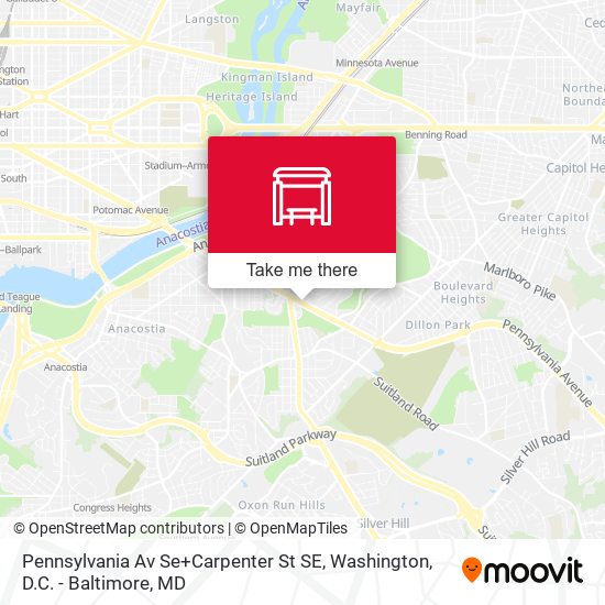 Pennsylvania Av Se+Carpenter St SE map