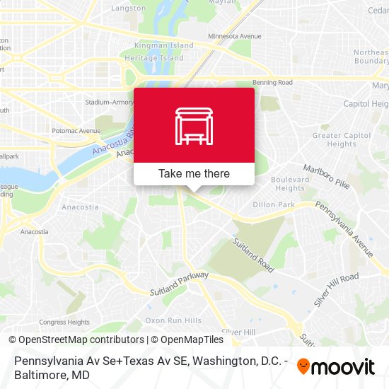 Pennsylvania Av Se+Texas Av SE map