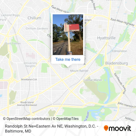 Randolph St Ne+Eastern Av NE map