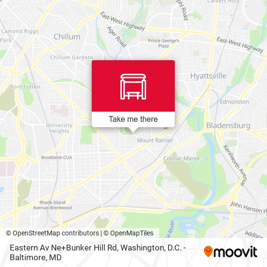Mapa de Eastern Av Ne+Bunker Hill Rd
