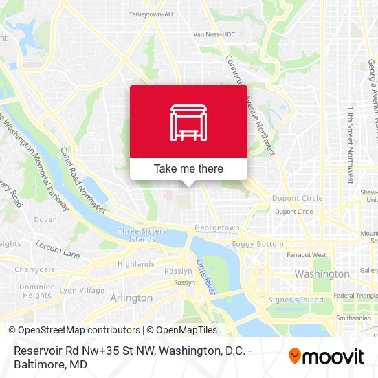 Reservoir Rd Nw+35 St NW map