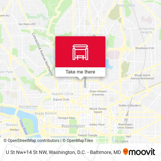 U St Nw+14 St NW map
