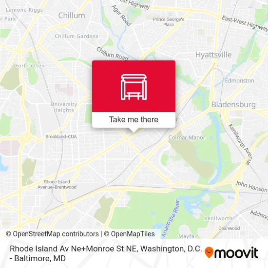 Rhode Island Av Ne+Monroe St NE map