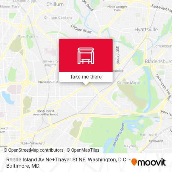 Rhode Island Av Ne+Thayer St NE map