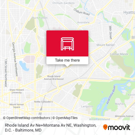 Mapa de Rhode Island Av Ne+Montana Av NE