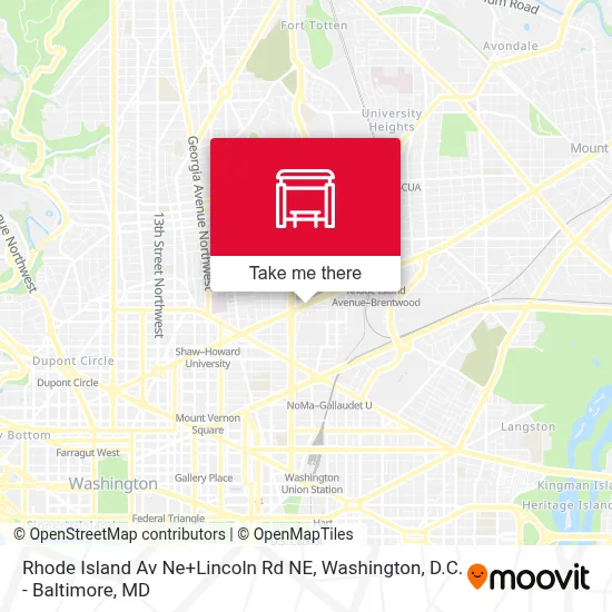 Rhode Island Av Ne+Lincoln Rd NE map