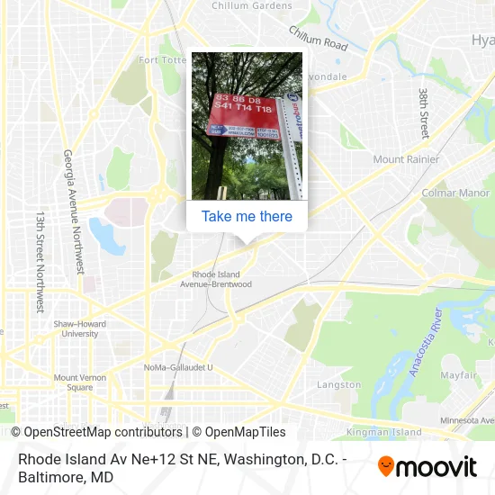 Rhode Island Av Ne+12 St NE map