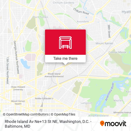 Mapa de Rhode Island Av Ne+13 St NE