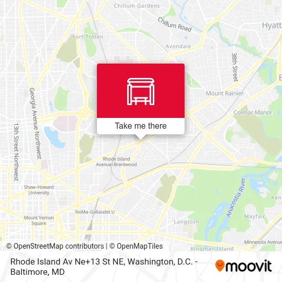 Rhode Island Av Ne+13 St NE map