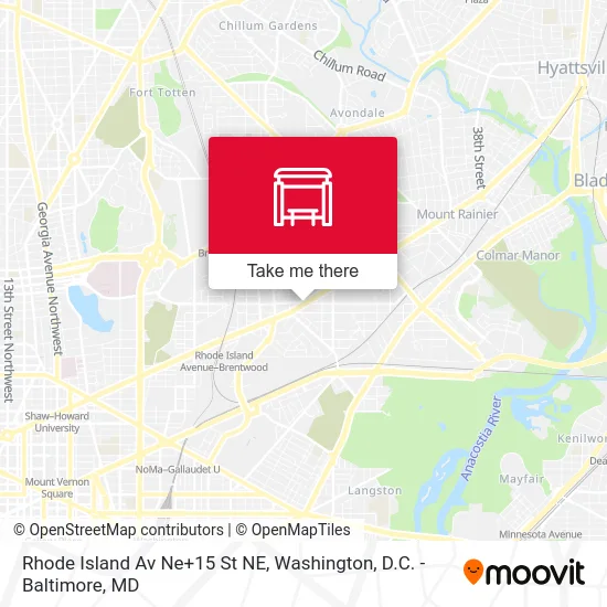 Rhode Island Av Ne+15 St NE map
