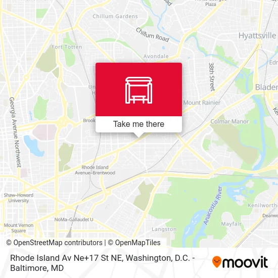 Rhode Island Av Ne+17 St NE map