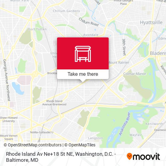 Mapa de Rhode Island Av Ne+18 St NE