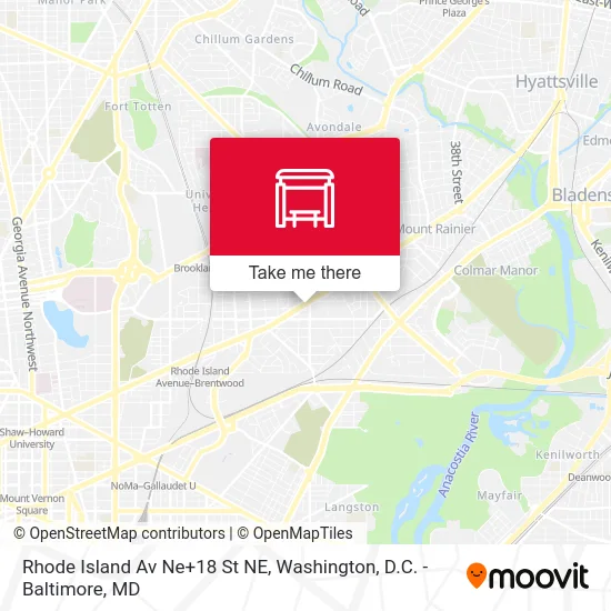 Rhode Island Av Ne+18 St NE map